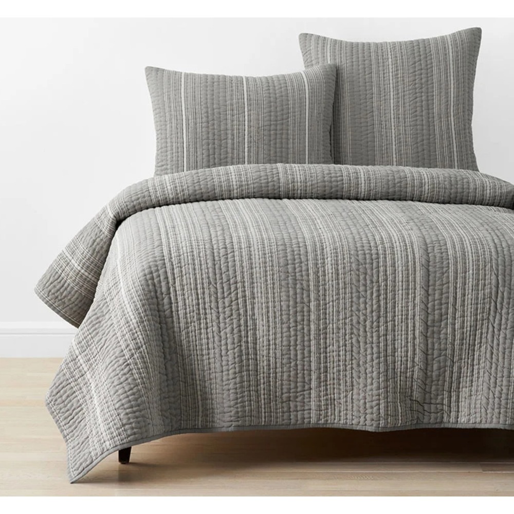 COMPANY STORE STRIPE QUILT F/Q GRAY